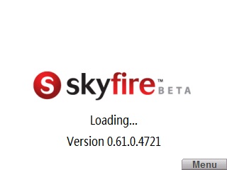 Splash Screen as Skyfire Beta Loads