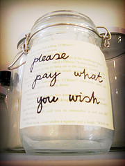 Pay What You WIsh (Photo by Delwen L., cc-by-nc, click through for details)